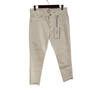 MOUSSY VINTAGE White Skinny Jeans Made in Japan Size 28 Raw Hem New